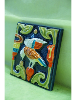 Соловей и чаша любви (изразцовая плитка)