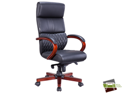 Кресло для руководителя  Everprof President Wood Экокожа Черный