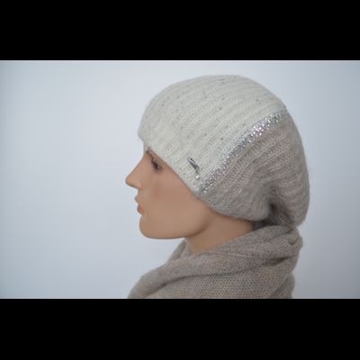 Vizio берет 1641 белый с бежевым