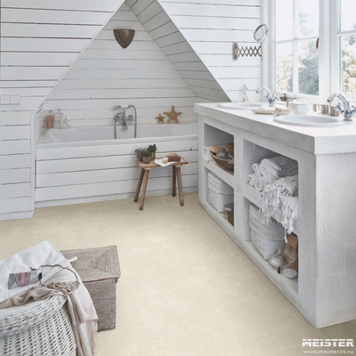 Виниловый пол Meister Белый камень 7440  в интерьере