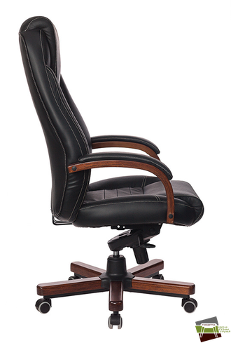 Кресло руководителя Бюрократ T-9923WALNUT черная кожа крестовина металл/дерево