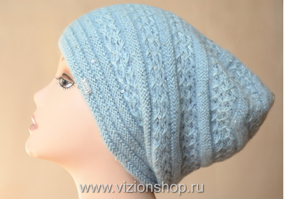 Шапка Визио Италия Vizio 6163 зима 2019 голубая