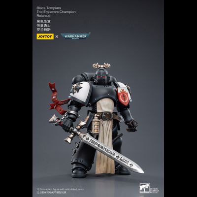 Чемпион Черных Храмовников (Warhammer 40k) - КОЛЛЕКЦИОННАЯ ФИГУРКА 1/18 Black Templars The Emperors Champion Rolantus (JT7585) - JOYTOY