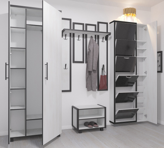 Обувница Афина-6 Дуэт (стекло черное)