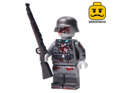 Конструктор фигурка Зомби немецкий солдат с винтовкой, совместим с Лего