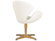 Кресло дизайнерское DOBRIN SWAN, белый кожзам P23, золотое основание