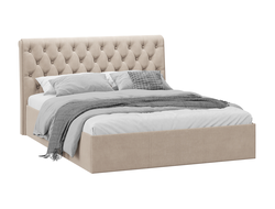 Кровать Скарлет двойная Универсальная с ПМ Тип 1 Велюр Мокко светлый 1600
