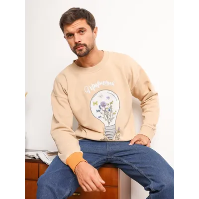 МУЖСКОЙ СВИТШОТ БЕЖЕВЫЙ "ПРОРАСТАЙ"