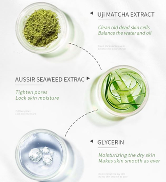 Скатка для лица и тела с зелёным чаем и морскими водорослями  Laikou Matcha Peeling Gel