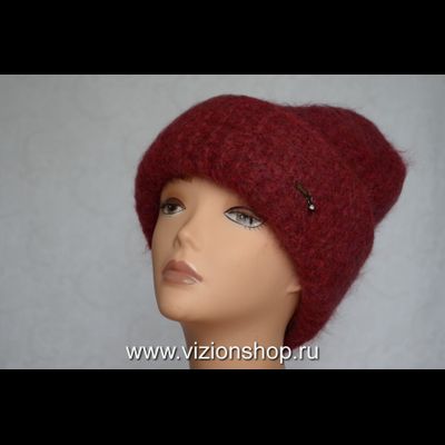 Красная женская шапка с отворотом Vizio Италия 6547 CYR
