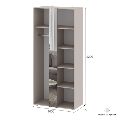 Одетта Шкаф двухстворчатый ШК1 Дуб Эндгрей