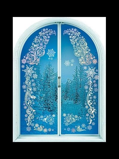 Наклейки на окно, 30*42 см МИКС