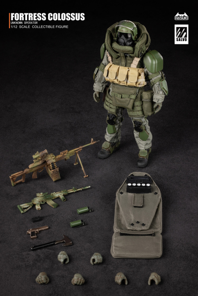 Российский пулеметчик со щитом - Коллекционная фигурка 1/12 SCALE Black Ops NO.2 (SA02) - HASUKI