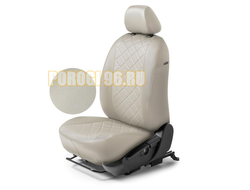 Авточехлы экокожа, ромб Бежевый для Hyundai Solaris II (40/60) 2017-/ Kia Rio (40/60) 2017-/Rio X 2020-/ Rio X-Line 2017-2021