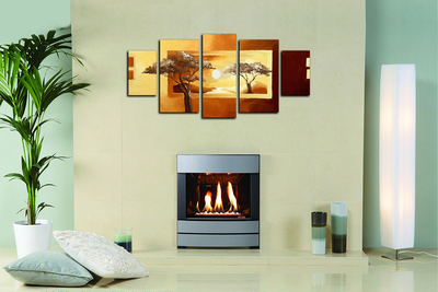 Модульная картина "Солнце и два дерева"