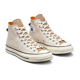 Кеды Converse Chuck Taylor 70 Crafted Stripe Hi Top бежевые высокие в полоску