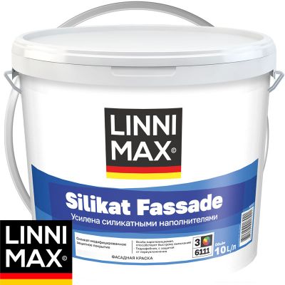 Краска фасадная силикат модифицированная LINNIMAX SILIKAT FASSADE Белая база 1 10 л