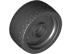 Wheel 24 x 12 with Pin Hole with Molded Black Hard Rubber Tire Pattern, Black (72206pb01 / 6336858)