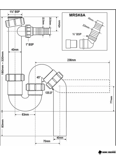 Сифон P/S-образный (Отводная арматура)