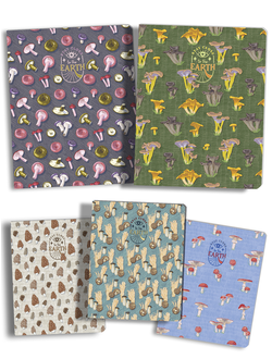 Тетради с Грибами 5 дизайнов - 24 листа