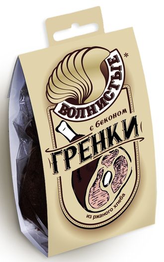 Гренки ВОЛНИСТЫЕ бекон, фасовка 75 гр