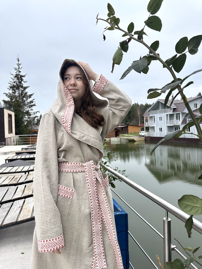 Халат «Легкий пар» из вафельного льна