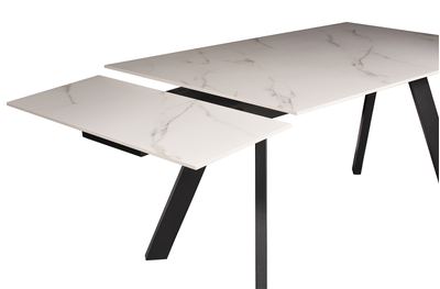 LUCIEN черный / керамика белый мрамор 160(+40+40)x90