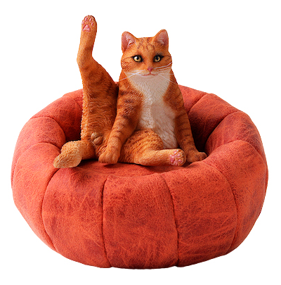 Котик на пуфике (рыжий) - Коллекционная ФИГУРКА 1/6 scale lazy cat 4.0 (JXK056B) - JXK