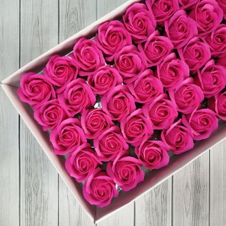 Розы из мыла "Корея" 50 шт Ярко-малиновый