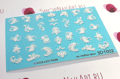 3D Слайдер-дизайн - 1002 - Белые вензеля