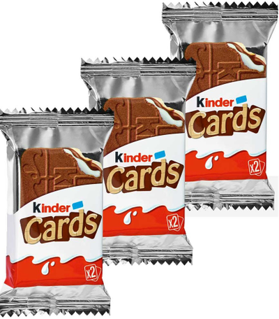 Шоколадно-молочное печенье Kinder Cards Mini 25.6гр (30 шт)