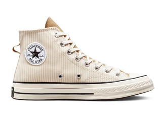 White high top converse with black stripe deals