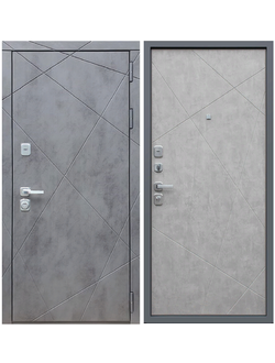 Металлическая дверь  «ДУЭТ-Б 3к Бетон» &quot;бетон темный&quot; /  Светлый бетон