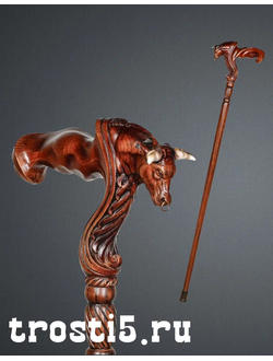 Резная подарочная трость "Бык"