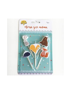 Свечи для торта на пиках Лесные