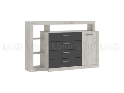 Ангара Комод графит, дуб крафт, Ш1602хВ1040хГ476 мм