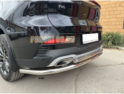 Защита заднего бампера угловая большая двойная d53/42 для CheryExeed TXL 2020-