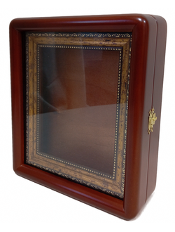 Киот "Антик" деревянный с багетной рамой "под золото" для иконы формата 13х16см.