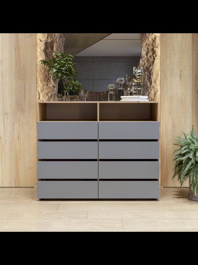 Абрау комод Дуб золотой/Графит