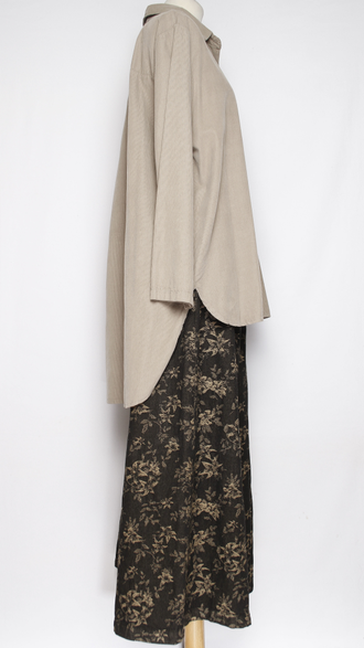 Рубашка Бохо "Вельвет асимметрия" бежевая