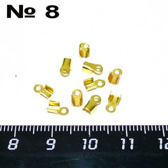Обжим-концевик №8: позолоченный - 3*6мм