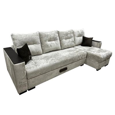 ХШ023 Диван Флай-4 угловой (тик-так+оттоманка). Размер: 3050*1080*1500. Спальная зона: 1500*2650