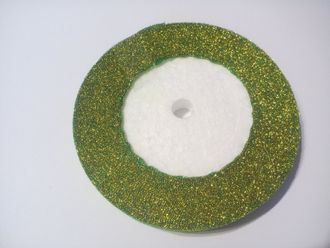 Лента парча 1 см, цвет зеленый, длина 23 м