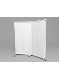 Ширма медицинская двухсекционная М  171/2 на колесах (ткань)