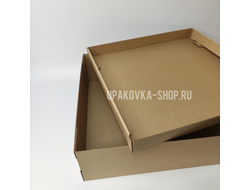 Коробка с отдельной крышкой 350*350*110 мм БУРЫЙ