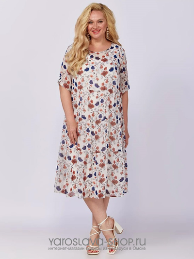 Шифоновое платье с цветочным орнаментом