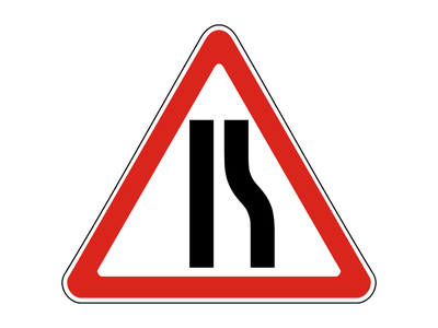 Знак дорожный 1.20.2 Сужение дороги
