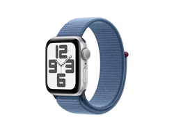 Apple Watch SE 2023 40mm Silver Aluminium Case with Winter Blue Sport Loop