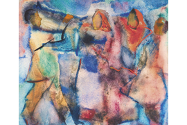 «Сельская сценка», 1977-1978 г., бумага, акварель, 24х28,5