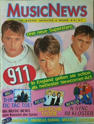 Music News Magazine April 1997 911, Depeche Mode, Иностранные музыкальные журналы, Intpressshop